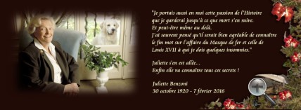 Logo au moment o Juliette Benzoni nous a quitts sur toutes nos pages Facebook officielles concernant l'auteur